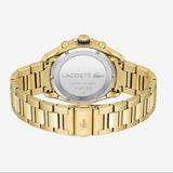 Lacoste Tiebreaker Chronograph Blue Dial Gold Steel Strap Watch for Men - 2011151