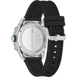 Lacoste Tiebreaker Chronograph Black Dial Black Silicone Strap Watch for Men - 2011152