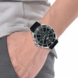 Lacoste Tiebreaker Chronograph Black Dial Black Silicone Strap Watch for Men - 2011152