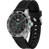 Lacoste Tiebreaker Chronograph Black Dial Black Silicone Strap Watch for Men - 2011152