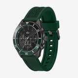 Lacoste Tiebreaker Chronograph Black Dial Green Silicon Strap Watch for Men - 2011153