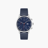 Lacoste Replay Chronograph Blue Dial Blue Leather Strap Watch for Men - 2011176