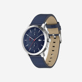 Lacoste Replay Chronograph Blue Dial Blue Leather Strap Watch for Men - 2011176