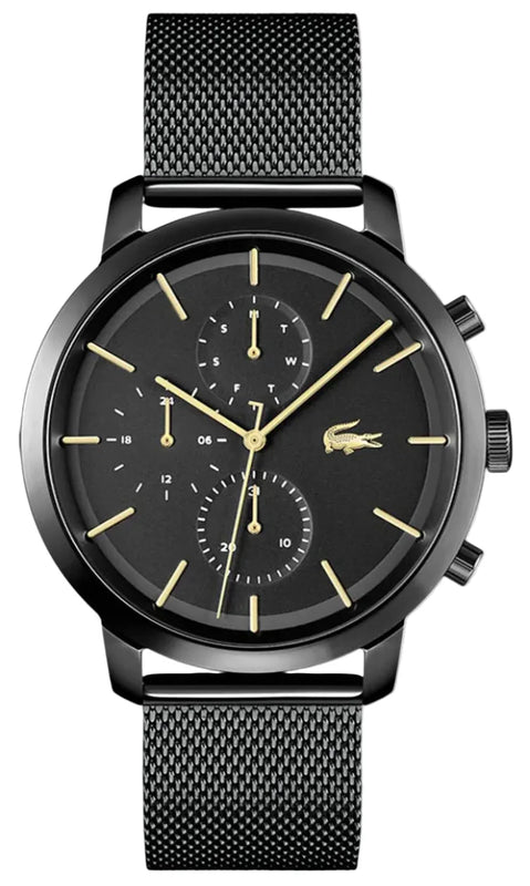 Lacoste Replay Black Dial Black Steel Strap Watch for Men - 2011194