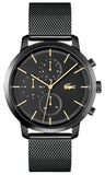 Lacoste Replay Black Dial Black Steel Strap Watch for Men - 2011194