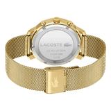 Lacoste Replay Chronograph Black Dial Gold Steel Strap Watch for Men - 2011195
