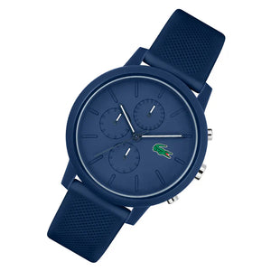 Lacoste 12.12 Chronograph Blue Dial Blue Silicone Strap Watch for Men - 2011244