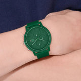 Lacoste 12.12 Chronograph Green Dial Green Silicon Strap Watch for Men - 2011245