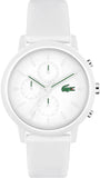 Lacoste 12.12 Chronograph White Dial White Silicon Strap Watch for Men  - 2011246