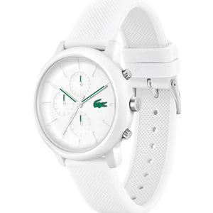Lacoste 12.12 Chronograph White Dial White Silicon Strap Watch for Men  - 2011246
