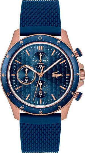 Lacoste Neoheritage Chronograph Blue Dial Blue Silicone Strap Watch for Men - 2011253