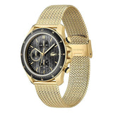 Lacoste Neoheritage Chronograph Black Dial Gold Mesh Strap Watch for Men - 2011254