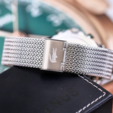 Lacoste Neoheritage Chronograph Green Dial Silver Steel Strap Watch for Men - 2011255