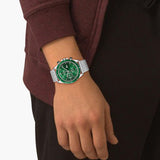 Lacoste Neoheritage Chronograph Green Dial Silver Steel Strap Watch for Men - 2011255