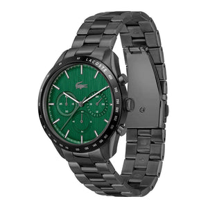 Lacoste Boston Green Dial Black Steel Strap Watch for Men - 2011270