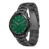 Lacoste Boston Green Dial Black Steel Strap Watch for Men - 2011270