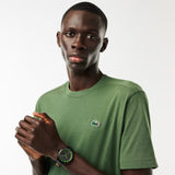 Lacoste Apext Black Dial Black Leather Strap Watch for Men - 2011296