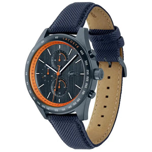 Lacoste Apext Blue Dial Blue Leather Strap Watch for Men - 2011297
