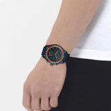 Lacoste Apext Blue Dial Blue Leather Strap Watch for Men - 2011297
