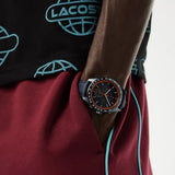 Lacoste Apext Blue Dial Blue Leather Strap Watch for Men - 2011297