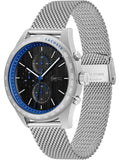 Lacoste Apext Black Dial Silver Steel Strap Watch for Men - 2011298
