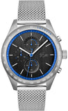 Lacoste Apext Black Dial Silver Steel Strap Watch for Men - 2011298