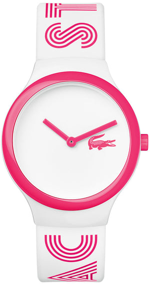 Lacoste Goa White Dial Two Tone Silicone Strap Watch for Woman - 2020106
