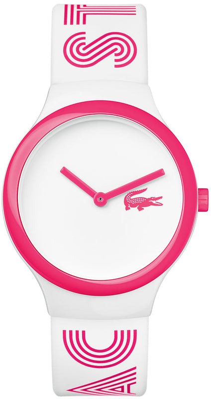 Lacoste Goa White Dial Two Tone Silicone Strap Watch for Woman - 2020106
