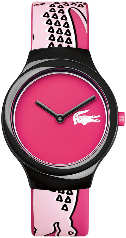 Lacoste Goa Pink Dial Two Tone Silicon Strap Watch for Women - 2020115