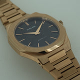 D1 Milano Ultra Thin Brown Dial Gold Steel Strap Watch for Men - D1-UTBJ13