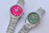 Tag Heuer Carrera Date Automatic 18K Pink Dial Silver Steel Strap Watch for Women - WBN2313.BA0001