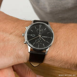 Lacoste Madrid Black Dial Black Leather Strap Watch for Men - 2011064