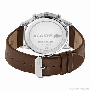 Lacoste Madrid Gray Dial Brown Leather Strap Watch for Men - 2011066