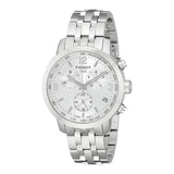 Tissot PRC 200 Chronograph Quartz Silver Dial Silver Steel Strap Watch For Men - T055.417.11.037.00