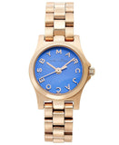 Marc Jacobs Henry Dinky Blue Dial Rose Gold Steel Strap Watch for Women - MBM3204