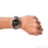 Armani Exchange Hampton Chronograph Black Dial Silver Steel Strap Watch For Men - AX2103