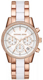 Michael Kors Ritz White Dial Two Tone Steel Strap Watch for Women - MK6324