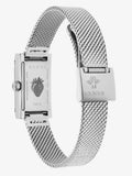 Gucci G Frame Quartz Diamonds Green & Red Mother of Pearl Dial Silver Mesh Bracelet Watch For Women - YA147510
