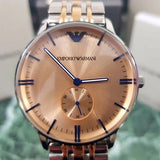 Emporio Armani Classic Beige Dial Two Tone Steel Strap Watch for Men - AR2070