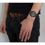 Emporio Armani Retro Chronograph Brown Dial Brown Leather Strap Watch for Men  - AR1932