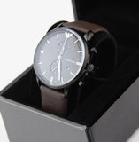 Emporio Armani Retro Chronograph Brown Dial Brown Leather Strap Watch for Men  - AR1932
