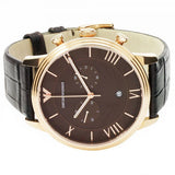 Emporio Armani Classic Large Chronograph Brown Dial Brown Leather Strap Watch for Men - AR1616