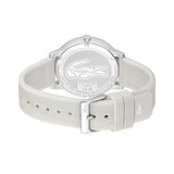Lacoste 12.12 Move Silver Dial White Silicone Strap Watch for Men - 2011240
