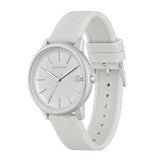 Lacoste 12.12 Move Silver Dial White Silicone Strap Watch for Men - 2011240