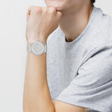 Lacoste 12.12 Move Silver Dial White Silicone Strap Watch for Men - 2011240
