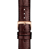 Tissot Carson Premium Powermatic 80 White Dial Brown Leather Strap Watch For Men - T122.407.36.031.00