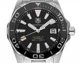 Tag Heuer Aquaracer Automatic Black Dial Silver Steel Strap Watch for Men - WAY211A.BA0928