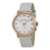 Marc Jacobs Baker White Dial White Leather Strap Watch for Women - MBM1283
