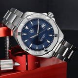 Tag Heuer Aquaracer Quartz Blue Dial Silver Steel Strap Watch for Men - WAY1112.BA0928