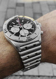 Breitling Chronomat B01 42mm Black Dial Silver Steel Strap Watch for Men - AB0134101B1A1